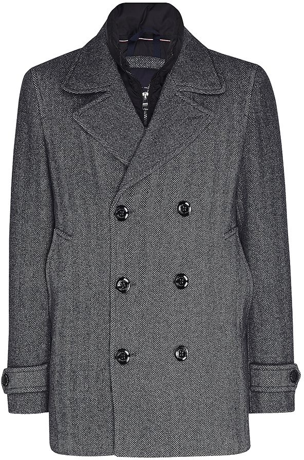 Tommy Hilfiger Kabát - PADDED PEACOAT sivý