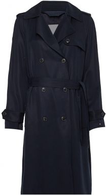 Tommy Hilfiger Trenčkot - TENCEL DB TRENCH modrý