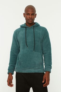 Trendyol Indigo Regular/Normal Cut Hooded Warm Plush Sweatshirt