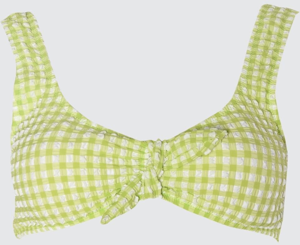 Trendyol Green Textured Tie Detailed Bikini Top