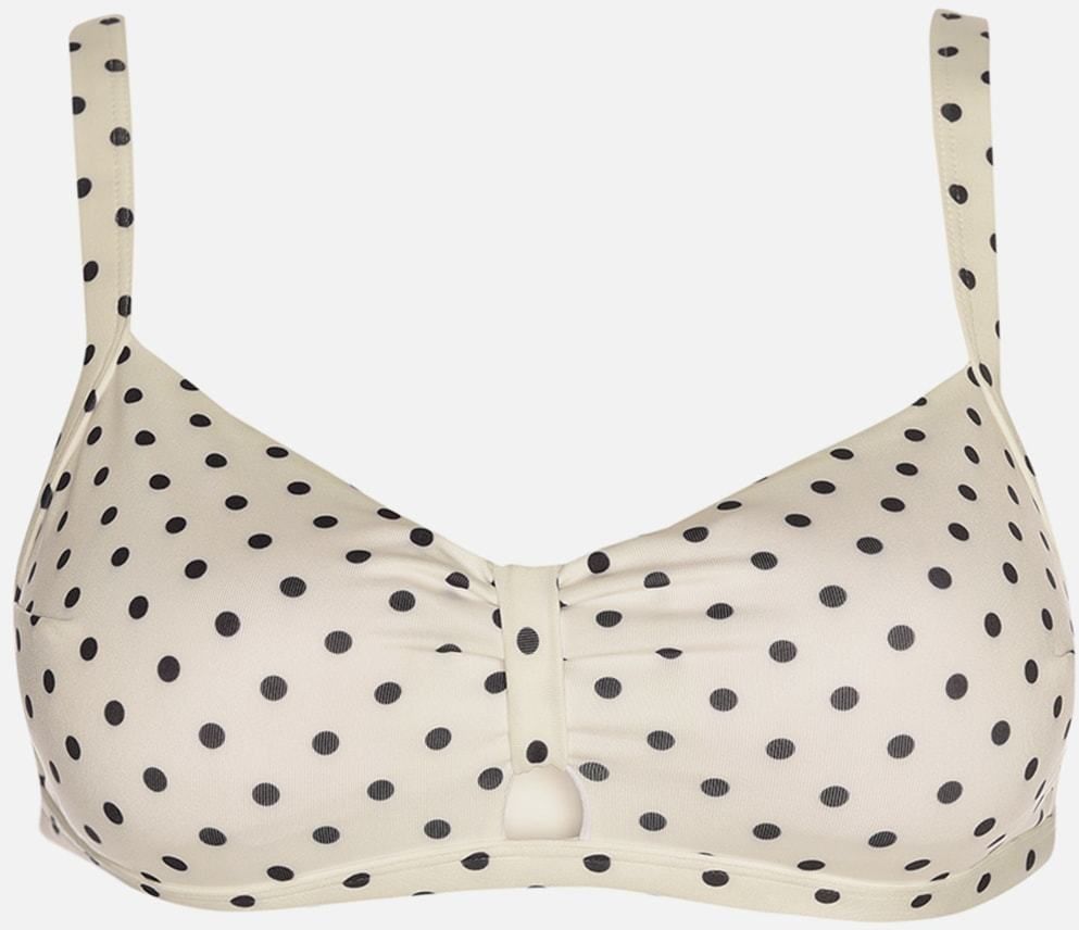 Trendyol White Polka Dot Bikini Top
