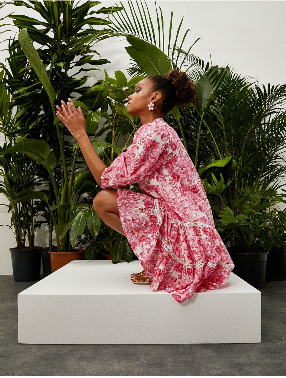 Koton Short Dress With Balloon Sleeves, Big Collar Layered