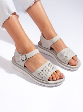 Openwork platform sandals gray by Sergio Leone