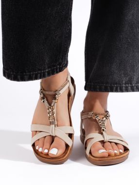 Shelvt Beige women's sandals