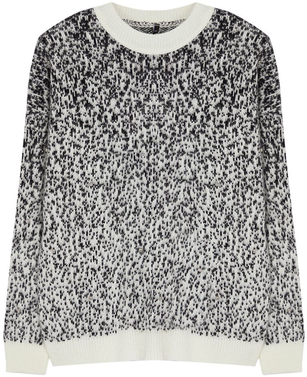 Trendyol Curve Gray Melange Stoned Knitwear Sweater
