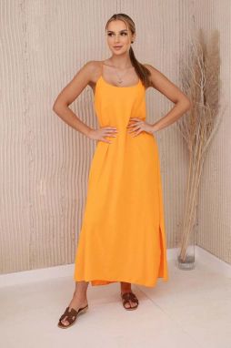 Long dress with straps orange
