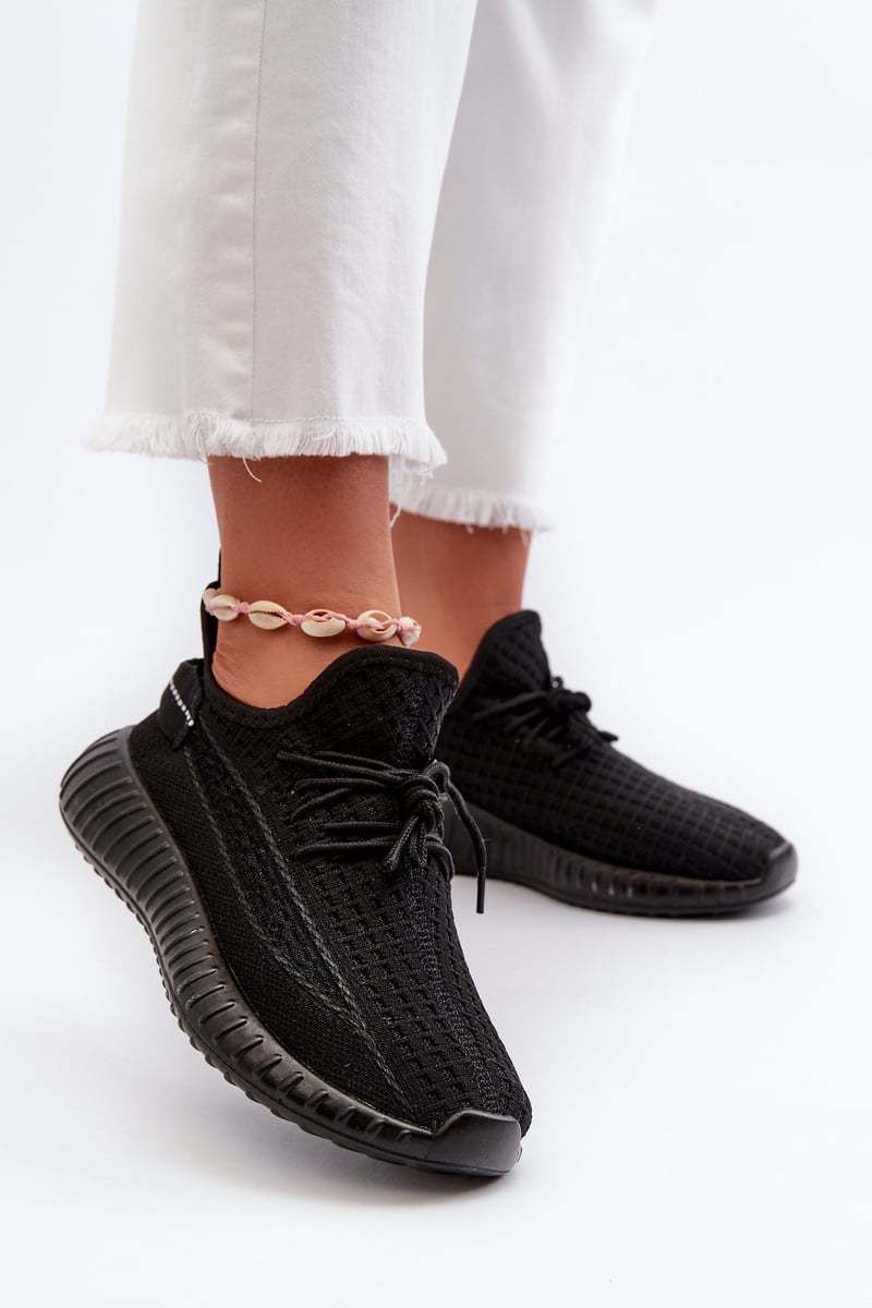 Black women's fabric slip-on sports shoes Nelmarie