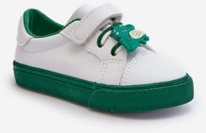 Children's sneakers Sneakers with pin, white and green Pennyn