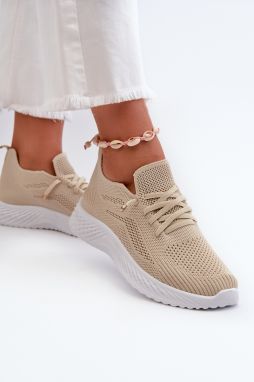 Beige women's slip-on sports shoes Jagelia