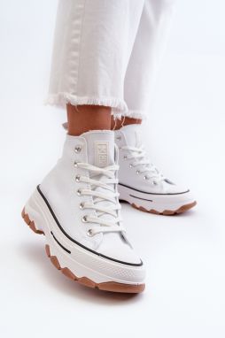 Women's High Platform Sneakers White Valvia