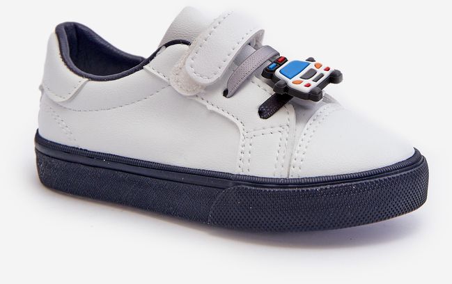 Children's sneakers Sneakers with a pin, white and navy blue Pennyn