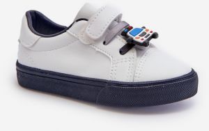 Children's sneakers Sneakers with a pin, white and navy blue Pennyn
