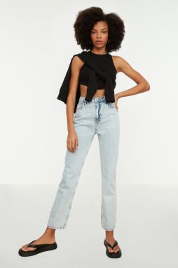 Trendyol Blue High Waist Straight Jeans