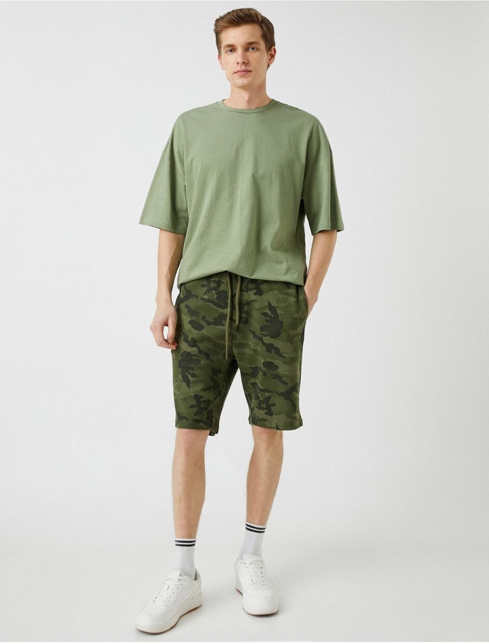 Koton Printed Pocket Shorts Laced Waist