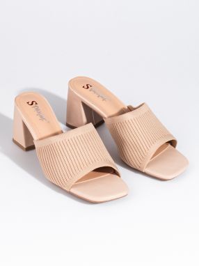 Textile women's flip-flops on the post Shelovet beige
