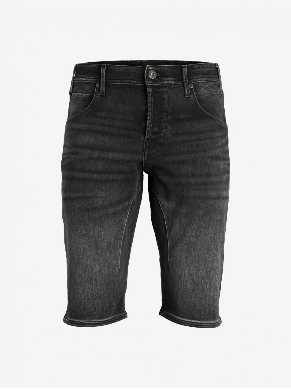 Black Mens Denim Shorts Jack & Jones Cale - Men