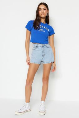 Trendyol Light Blue Denim Shorts & Bermuda
