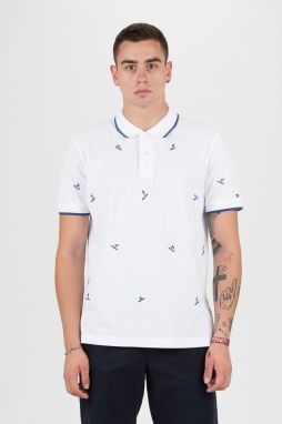 Tommy Hilfiger Polo tričko - ALL OVER EMBROIDERY REGULAR POLO biele