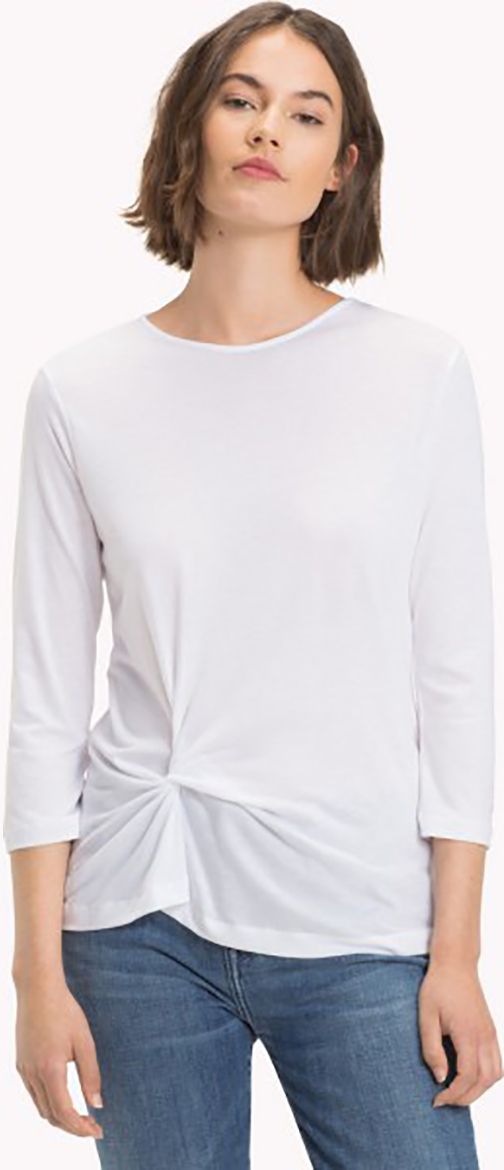 Tommy Hilfiger Top - LIV C-NK TOP 3/4 SLV biely