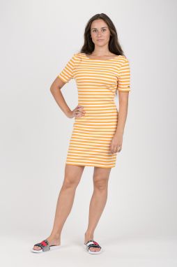 Tommy Jeans Šaty - TJW TOMMY CLASSICS BODYCON DRESS žlto-biele