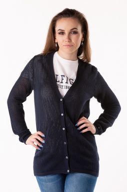Sveter - TOMMY HILFIGER TESSA V-NK EASY CARDI modrý