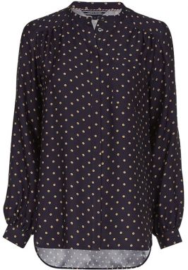 Tommy Hilfiger Blúzka - SYLVIA BLOUSE LS tmavomodrá