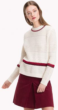 Tommy Hilfiger Sveter - WYNONA MOCK-NK SWTR biely