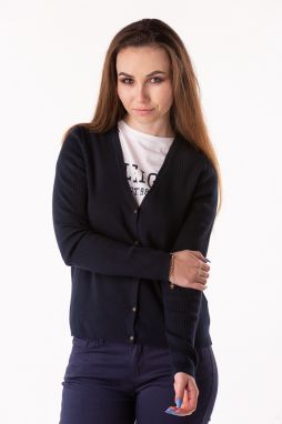 Sveter - TOMMY HILFIGER VARINKA V-NK CARDI modrý