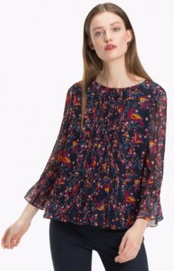 Tommy Hilfiger Blúzka - SIMONE TOP 3/4 SLV tmavomodrá