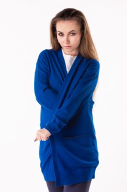 Kardigán - TOMMY HILFIGER TALULA MID LENGTH CARDI modrý