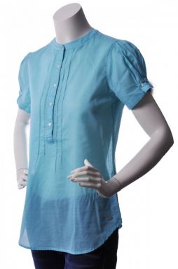 Tommy Hilfiger Blúzka - JINTHE BLOUSE SS modrá