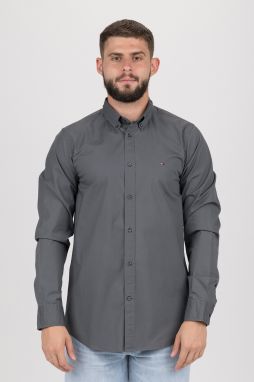 Košeľa - TOMMY HILFIGER SLIM STRETCH POPLIN SHIRT šedá