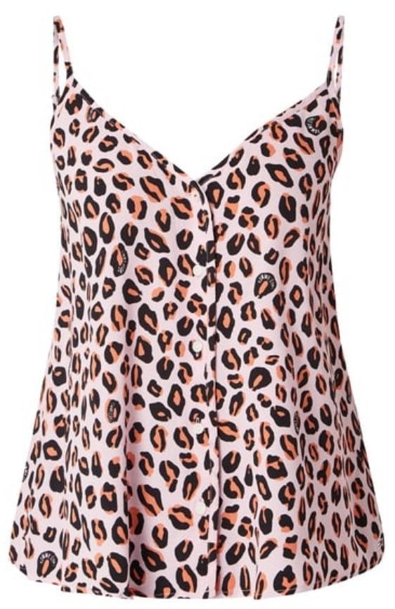 Tommy Jeans Blúzka - TJW BUTTON THRU STRAP TOP rôznofarebná
