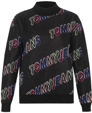 Tommy Jeans Sveter - TJW OUTLINE PRINT SWEATER čierny