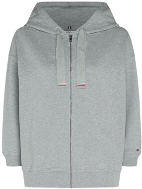 Tommy Hilfiger Mikina - OVERSIZED FLAG HOODIE 7/8 SLV sivá