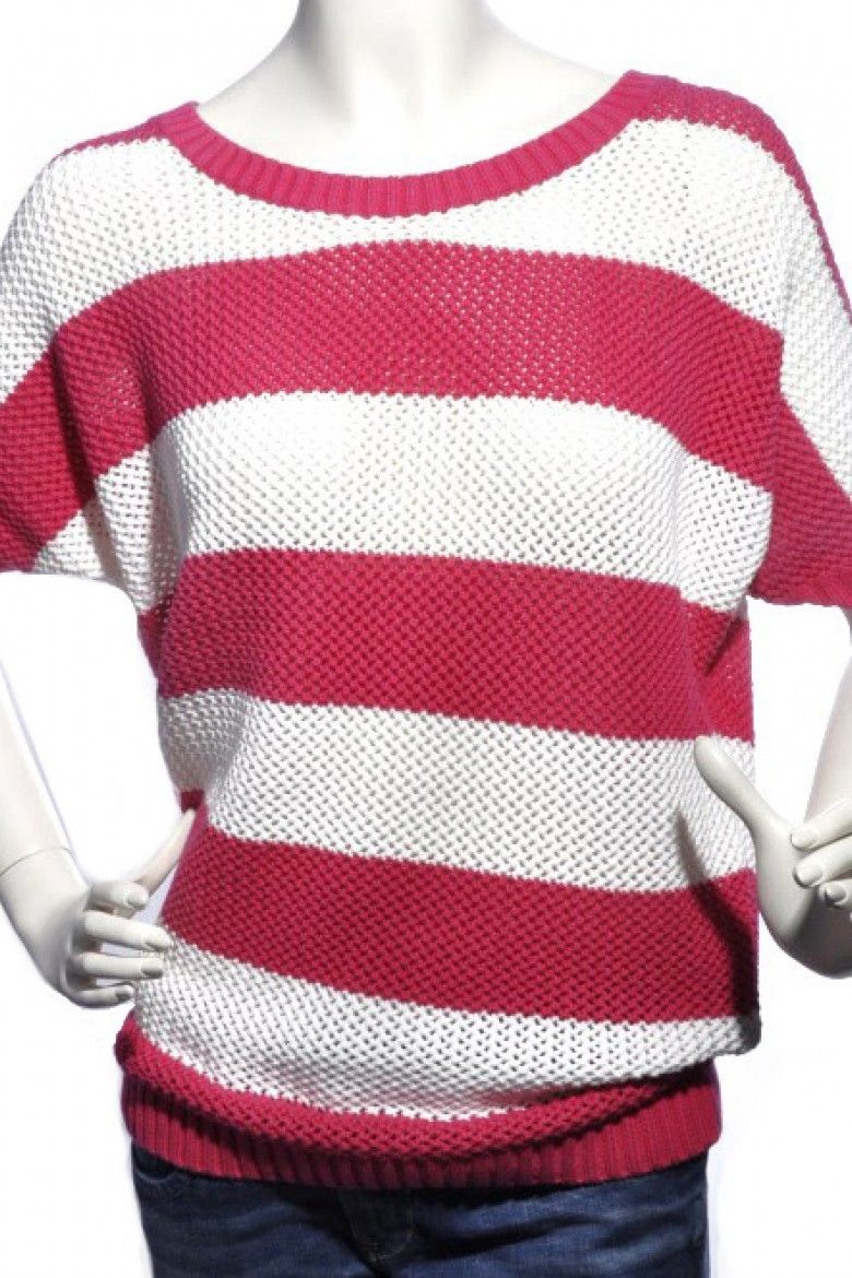 Tommy Hilfiger Sveter - diva stripe batw ružový