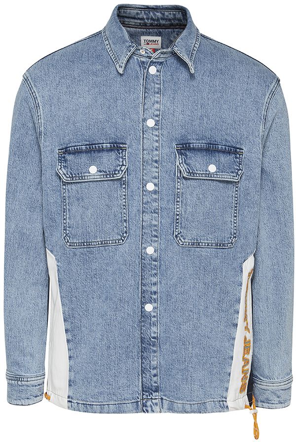 Tommy Jeans Bunda - DENIM WORKER SHIRT JACKET SMXLBC modrá