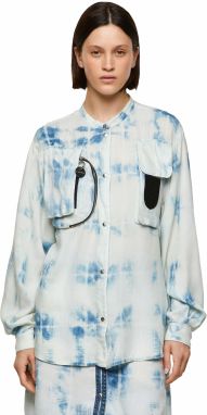 Diesel Blúzka - COVER SHIRT bielo-modrá