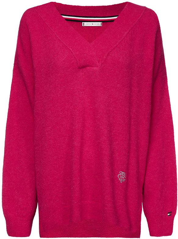 Tommy Hilfiger Sveter - CANDACE V-NK SWTR ružový