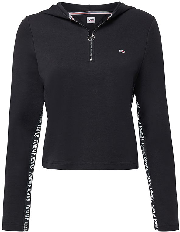 Tommy Jeans Mikina - TJW SLIM TAPE HOODIE LS čierna