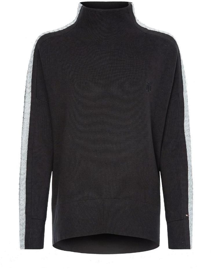 Tommy Hilfiger Sveter - TARAH RELAXED MOCK-NK SWEATER čierny