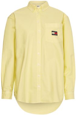 Tommy Jeans Košeľa - TJW BADGE BOYFRIEND SHIRT žltá