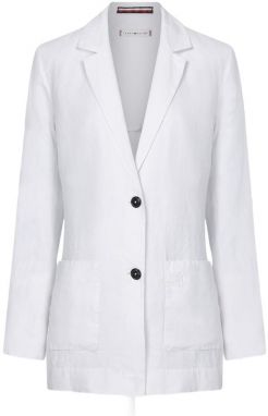 Tommy Hilfiger Sako - LINEN RELAXED SB BLAZER biele