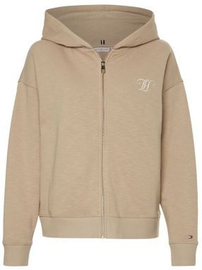 Tommy Hilfiger Mikina - RELAXED TH FULL ZIP HOODIE béžová