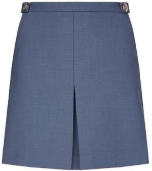 Tommy Hilfiger Sukňa - GOLD BUTTON SHORT SKIRT modrá