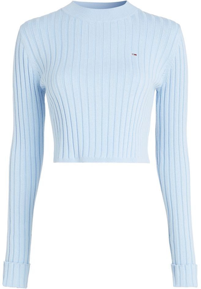 Tommy Jeans Sveter - TJW BXY CROP RIB SWEATER modrý