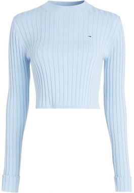 Tommy Jeans Sveter - TJW BXY CROP RIB SWEATER modrý