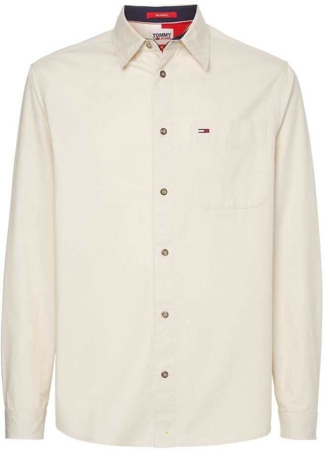 Tommy Jeans Košeľa - TJM NOVEL COLLEGIATE SHIRT biela