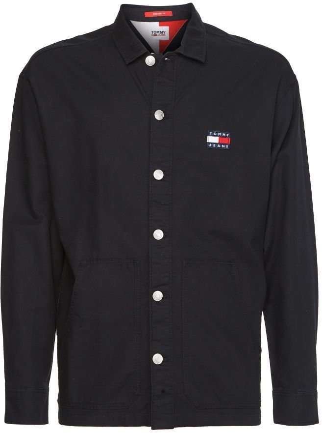 Tommy Jeans Košeľa - TJM TWISTED FLAG OVERSHIRT čierna