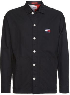 Tommy Jeans Košeľa - TJM TWISTED FLAG OVERSHIRT čierna